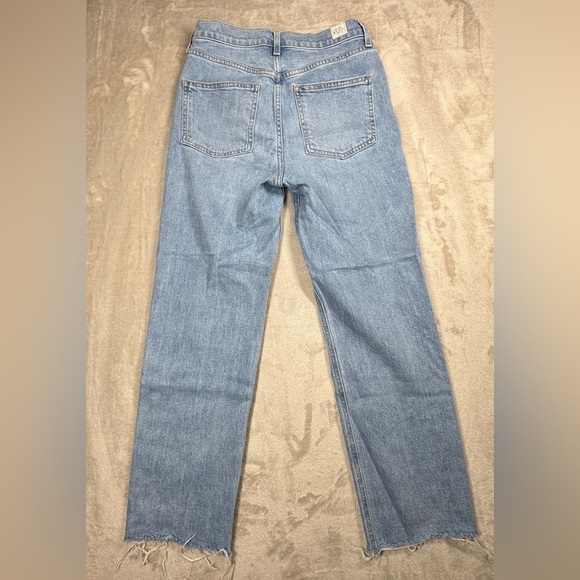 Frank & Eileen Monaghan Button Fly High Rise Raw Hem Straight Leg Mom Jeans 27 - Picture 11 of 16